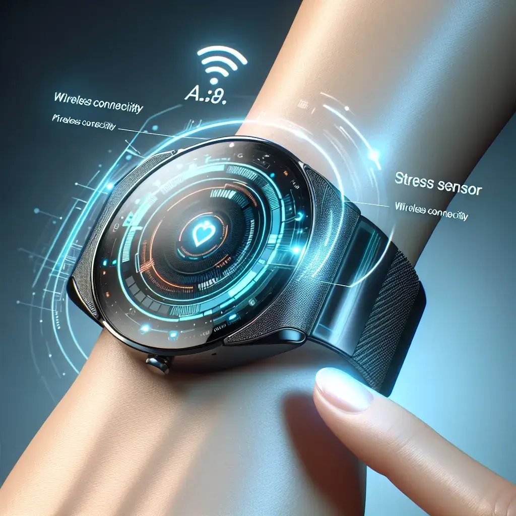 "Garmin smartwatch terbaru dengan teknologi sensor stres berbasis AI, menampilkan desain modern dan layar digital yang canggih."